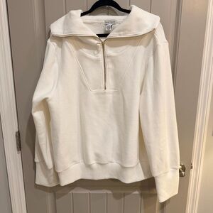 Women's  better together White Zip-Up Pullover Top with gold zipper XL
